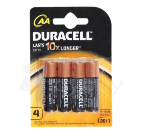 Duracell Alkaline Battery - AA, 4 nos Pouch
